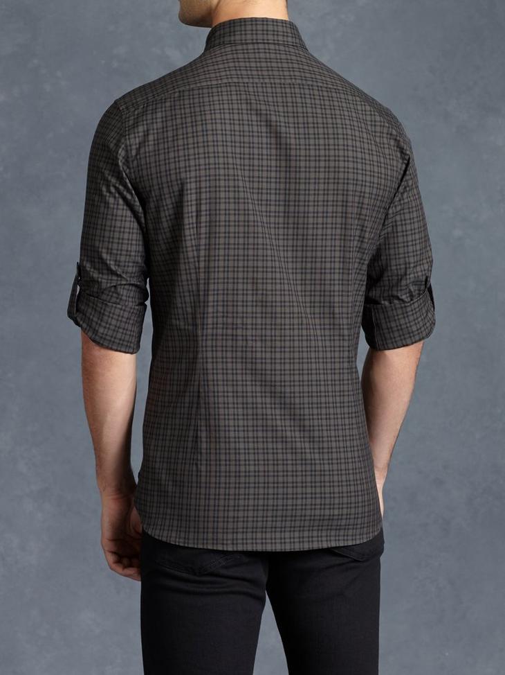 Cotton Plaid Rolled Sleeve Shirt image number 2