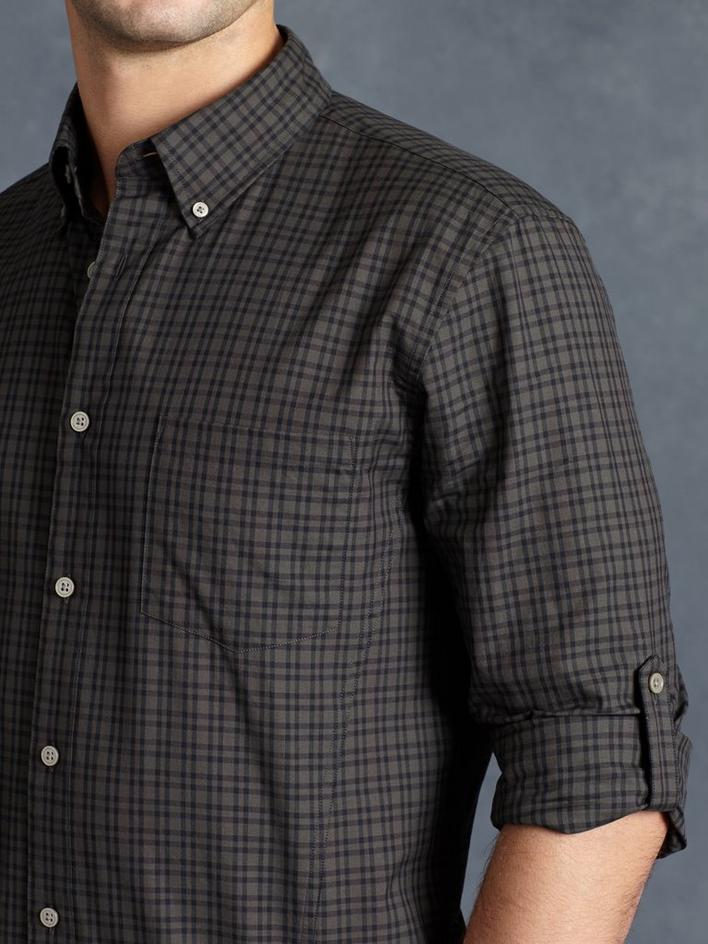 Cotton Plaid Rolled Sleeve Shirt image number 3