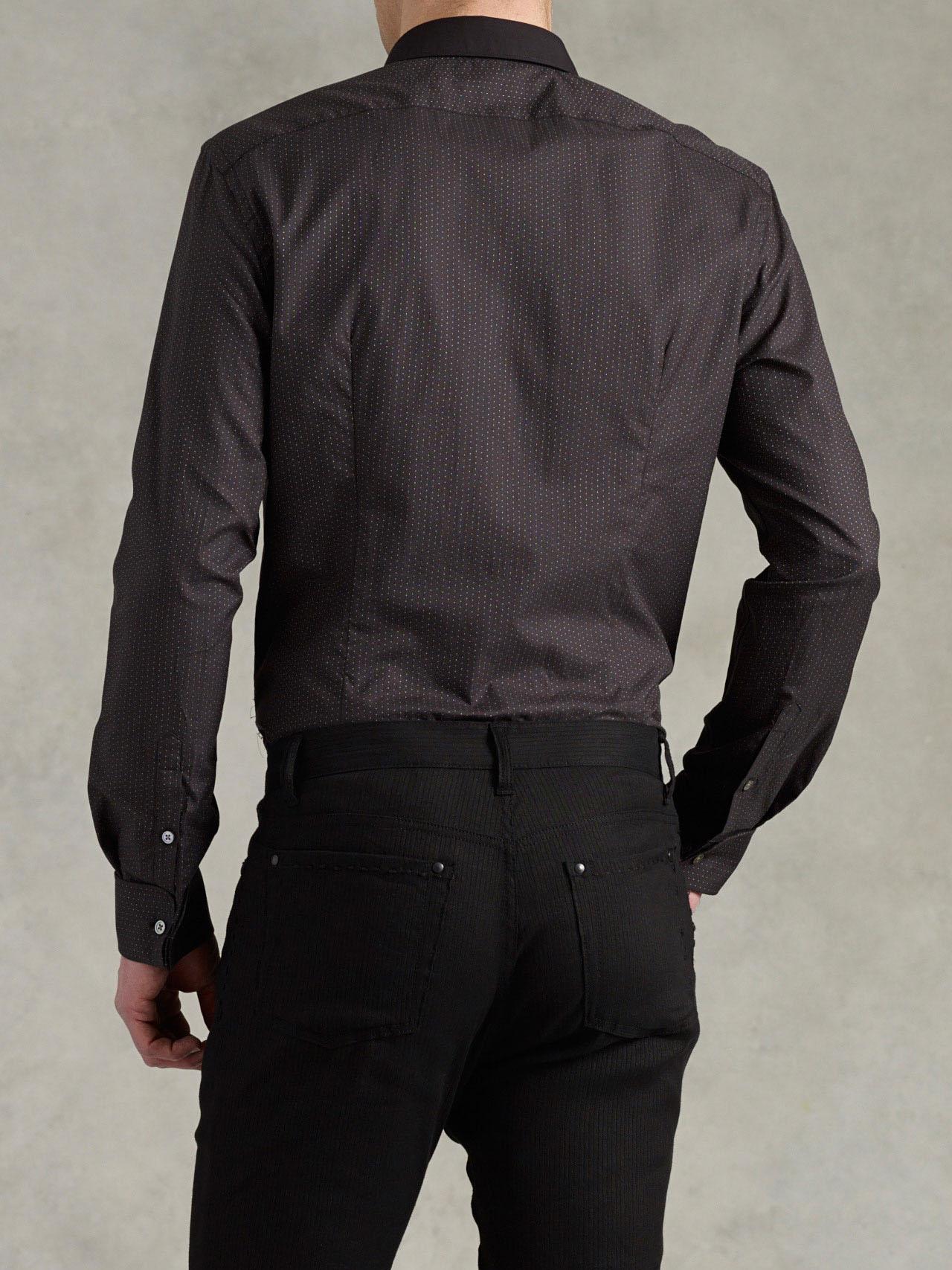 Slim Fit Shirt With Contrast Collar image number 2