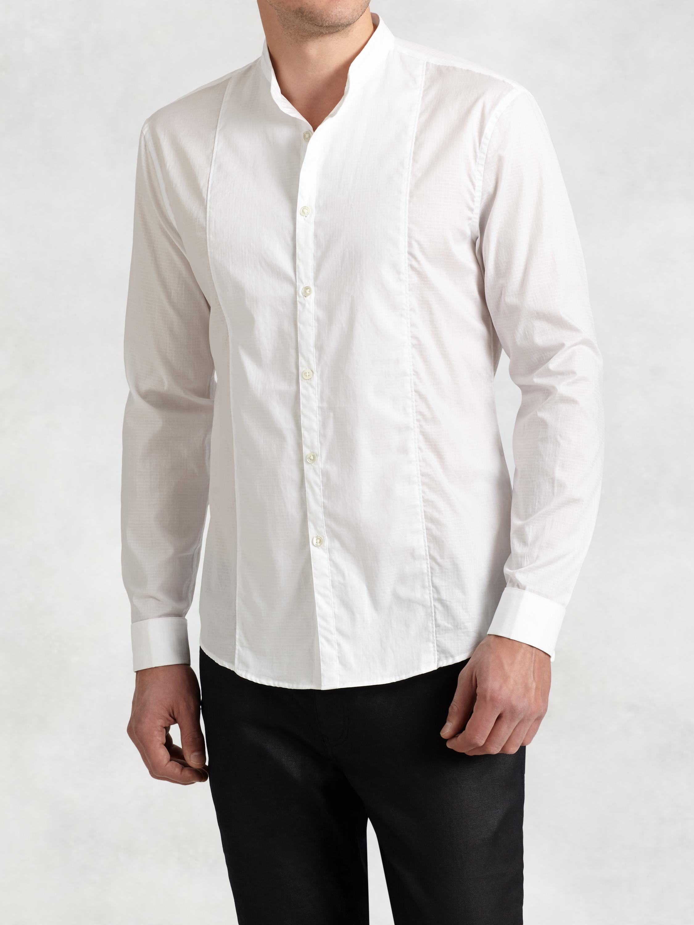 Cotton Shirt with Layered Collar image number 1