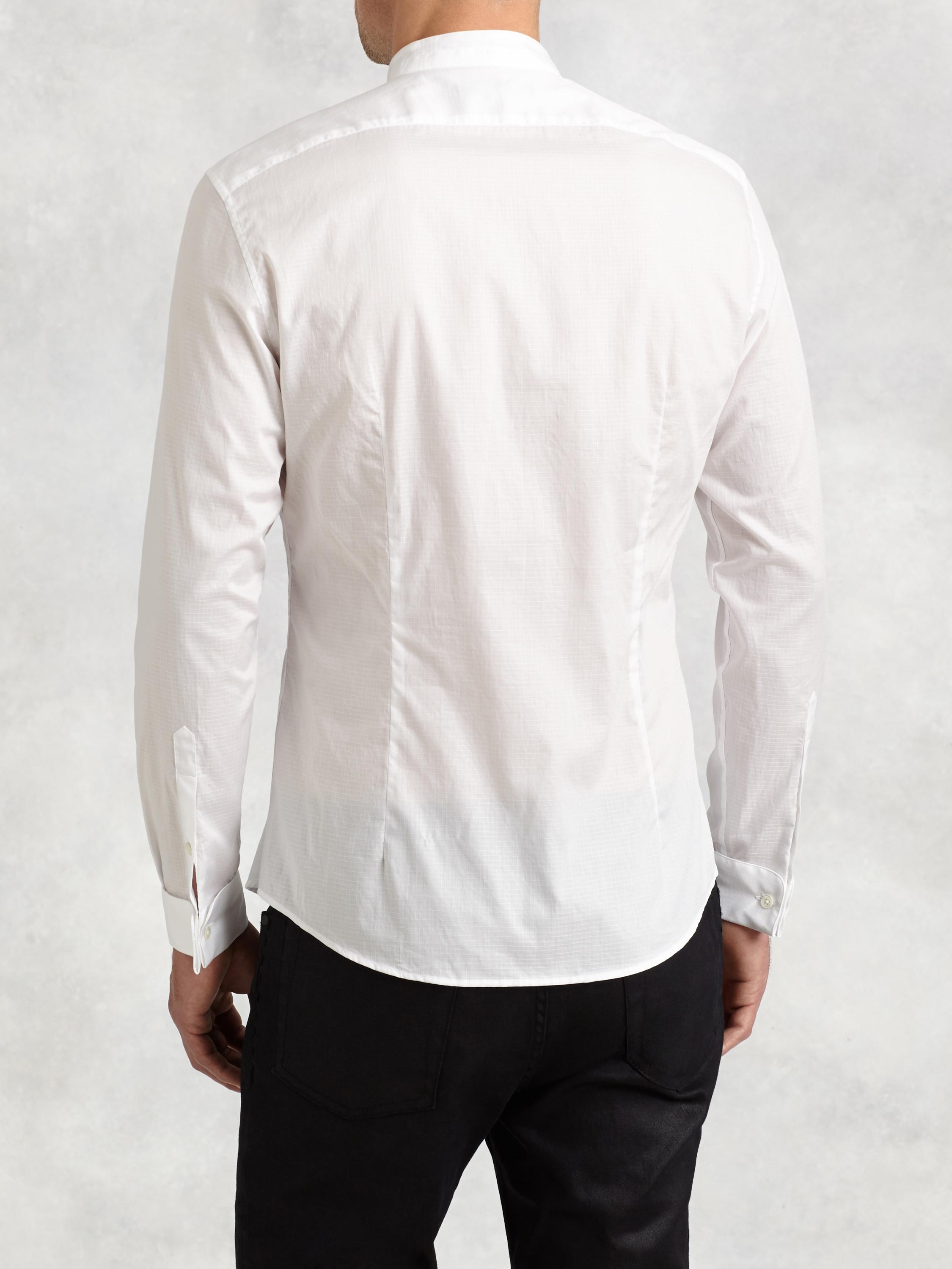 Cotton Shirt with Layered Collar image number 2