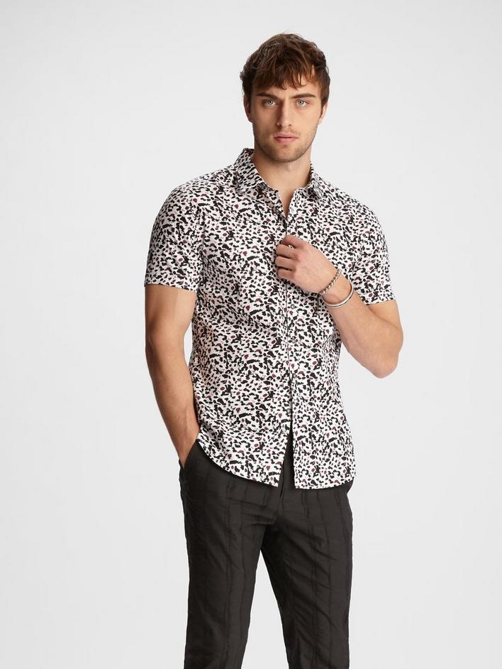 CLASSIC FIT SHORT SLEEVE SHIRT WITH ROUNDED COLLAR image number 1