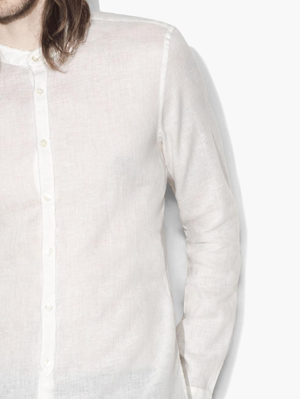Linen Band Collar Shirt image number 3