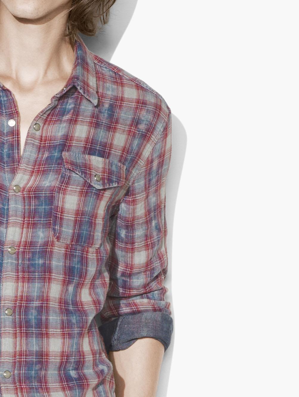 Snap Front Plaid Shirt image number 3