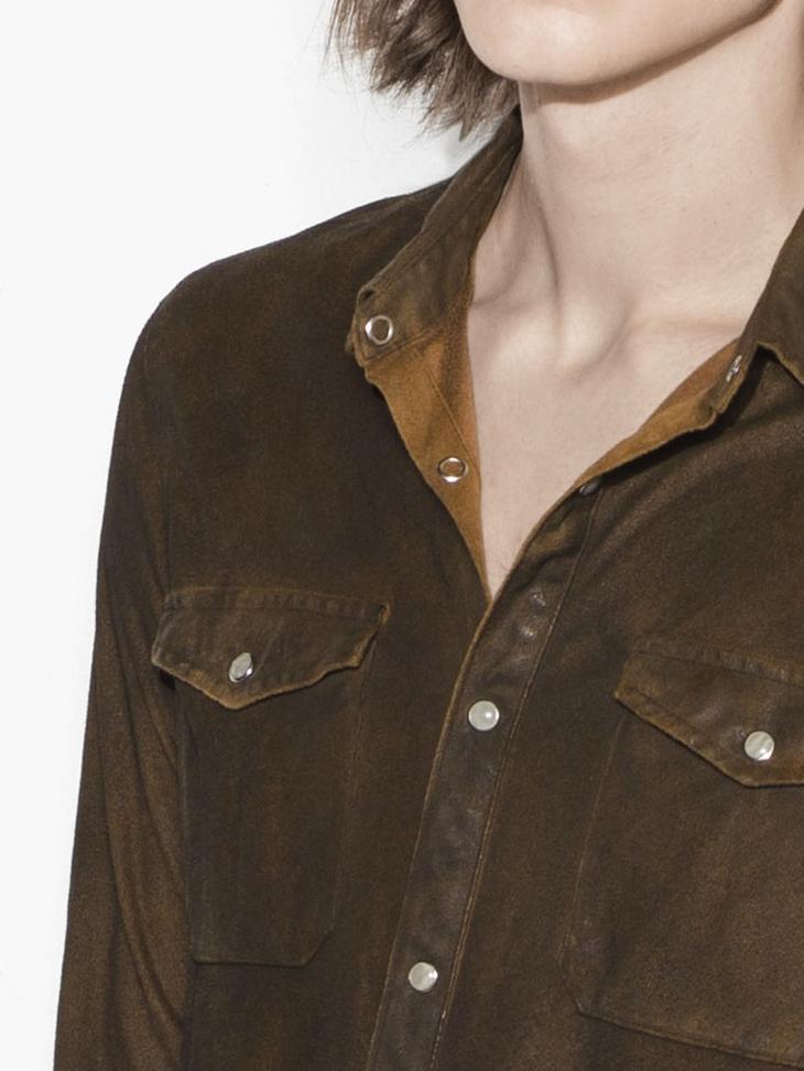 Faux Suede Military Shirt image number 3