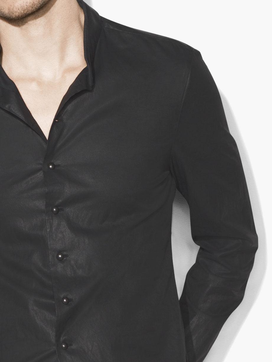 COATED STAND-COLLAR SHIRT image number 3