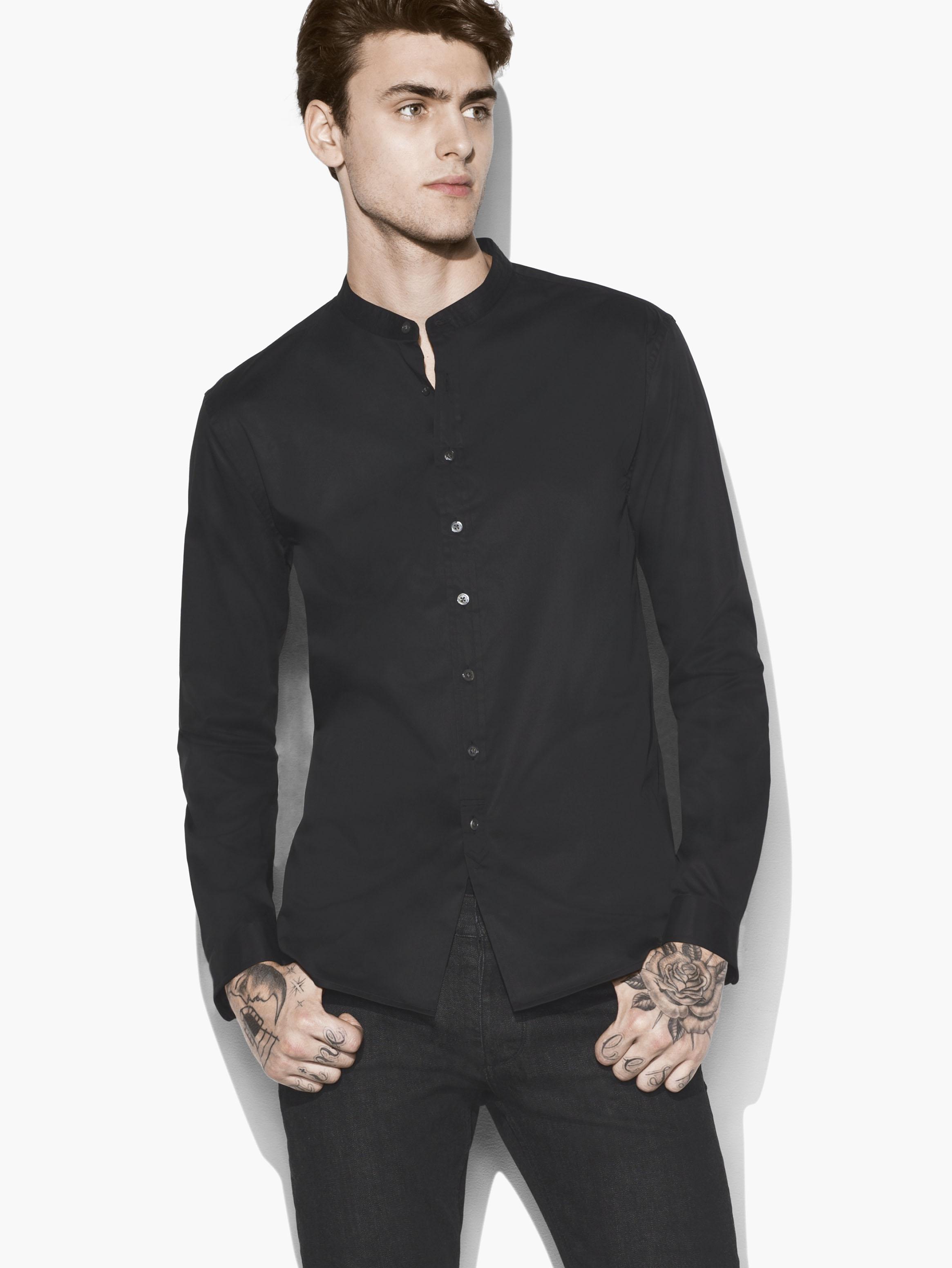 SOLID BAND COLLAR SHIRT image number 1