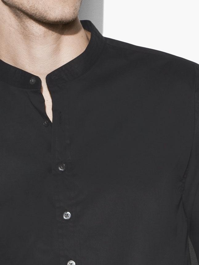 SOLID BAND COLLAR SHIRT image number 3