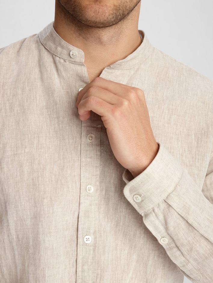 CLASSIC FIT BAND COLLAR SHIRT image number 3