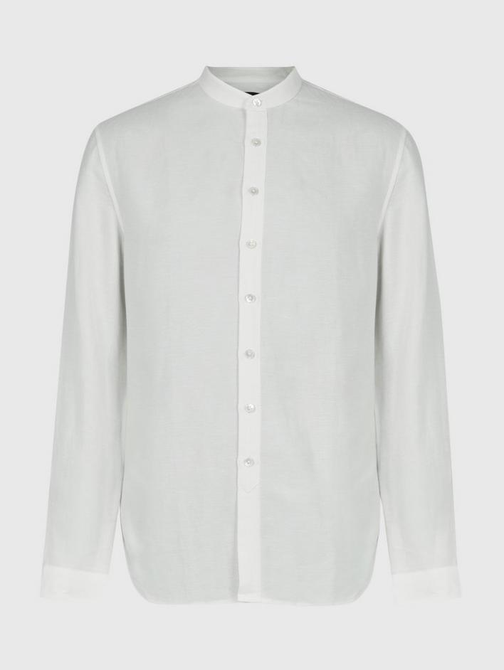 CLASSIC FIT SHIRT WITH BAND COLLAR image number 2