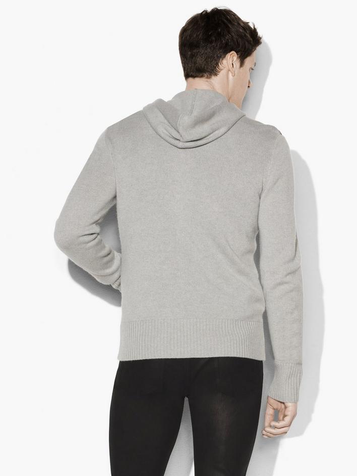 Cashmere Leather Trim Hoodie image number 2