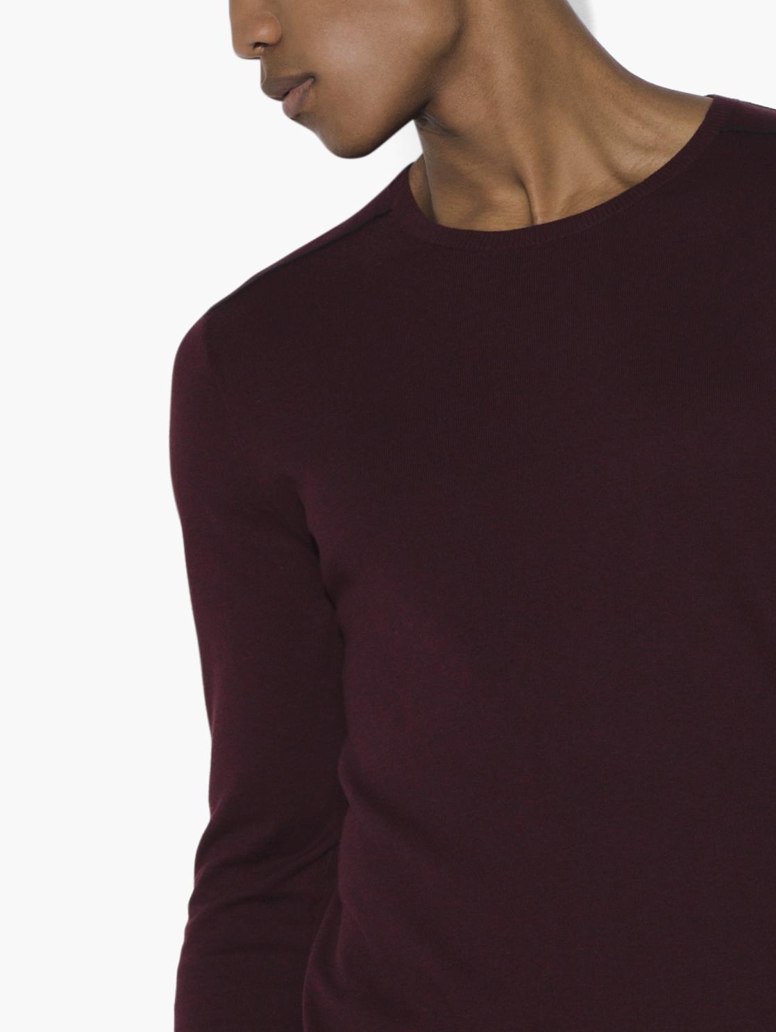 Crewneck Sweater with Shoulder Piping image number 4