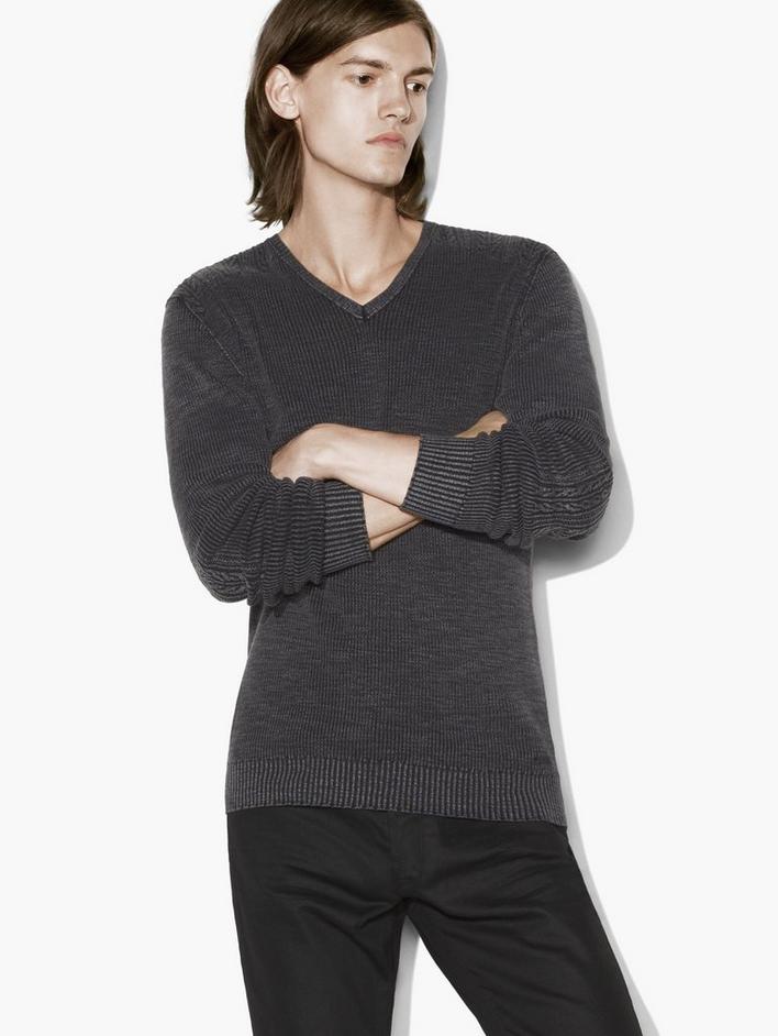 CABLE DETAILED V-NECK SWEATER image number 1
