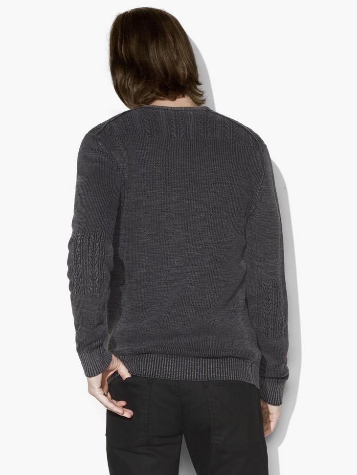 CABLE DETAILED V-NECK SWEATER image number 2