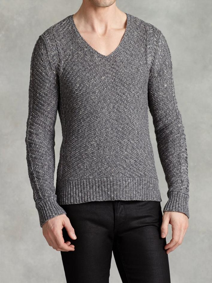 CHUNKY LS V-NECK SWEATER image number 1