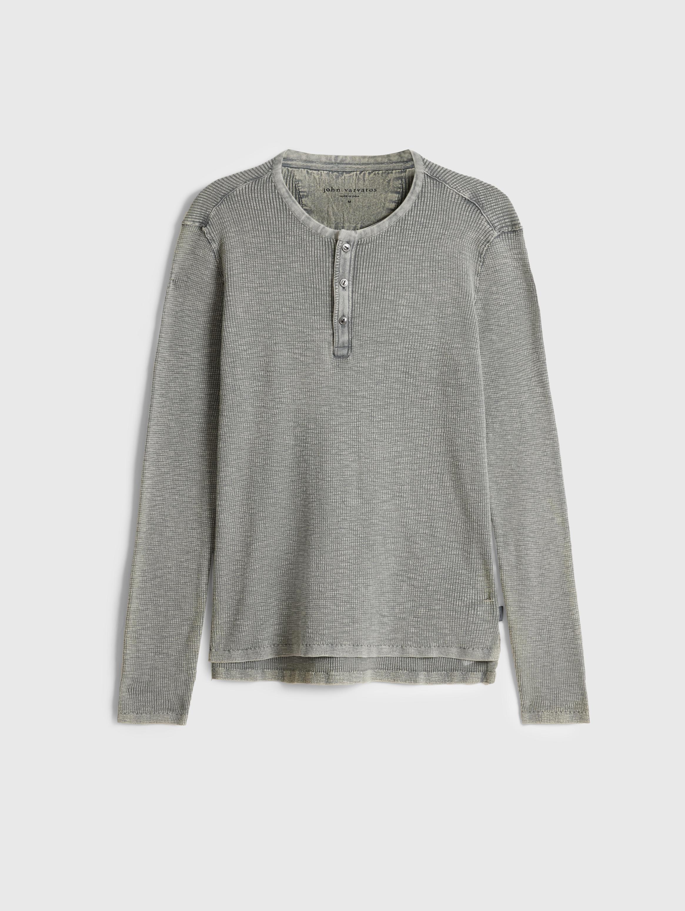 Waffle Knit Boxy Henley – Sage The Beauty Bar