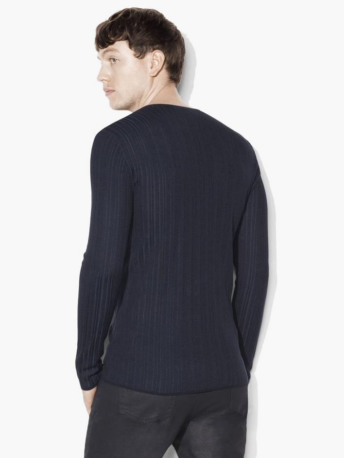 Silk Cotton Ribbed Henley image number 2