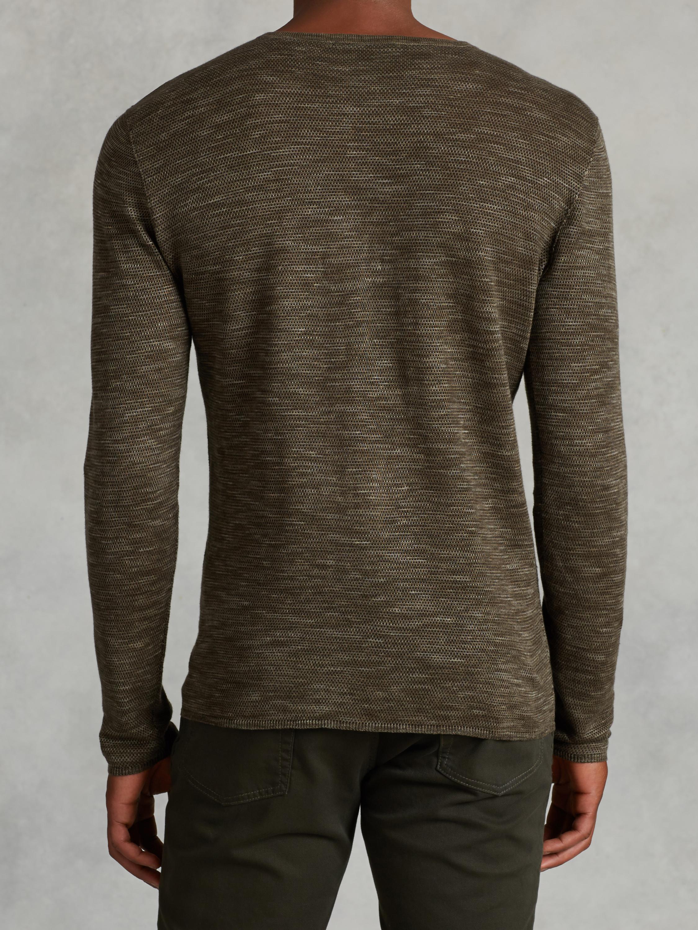 Linen Cotton Henley Sweater image number 2