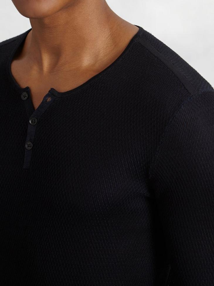 Silk Henley Sweater image number 3