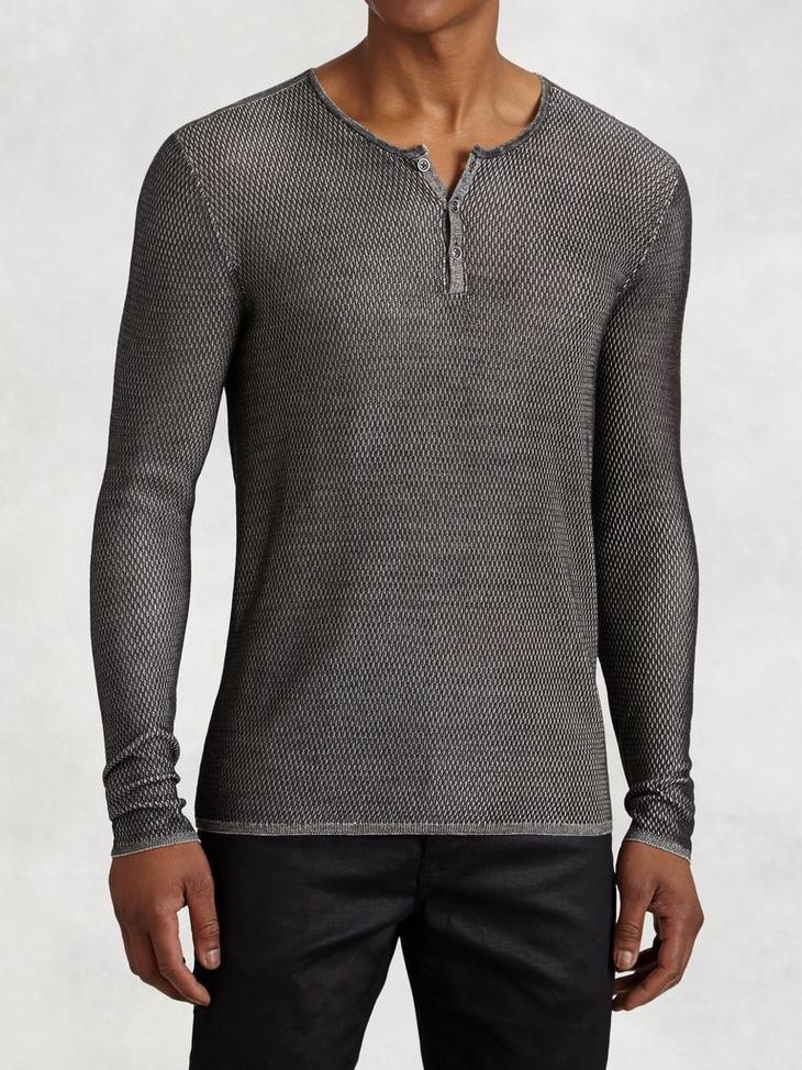 Silk Henley Sweater image number 1