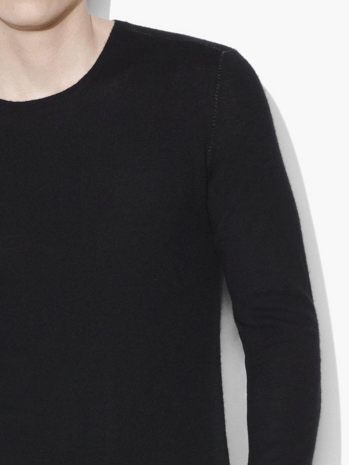 LONG SLEEVE CREWNECK WITH CONTRAST LINKING & SUEDE image number 3