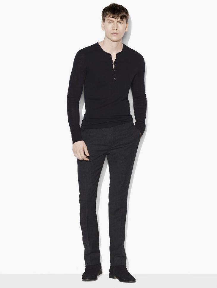 Silk & Cashmere Henley Sweater image number 1