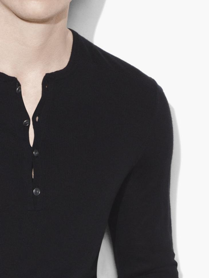 Silk & Cashmere Henley Sweater image number 3