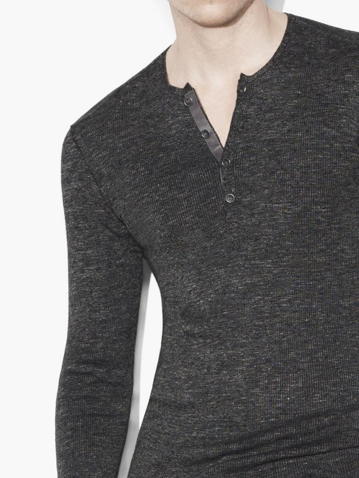Staggered Rib Henley Sweater image number 3