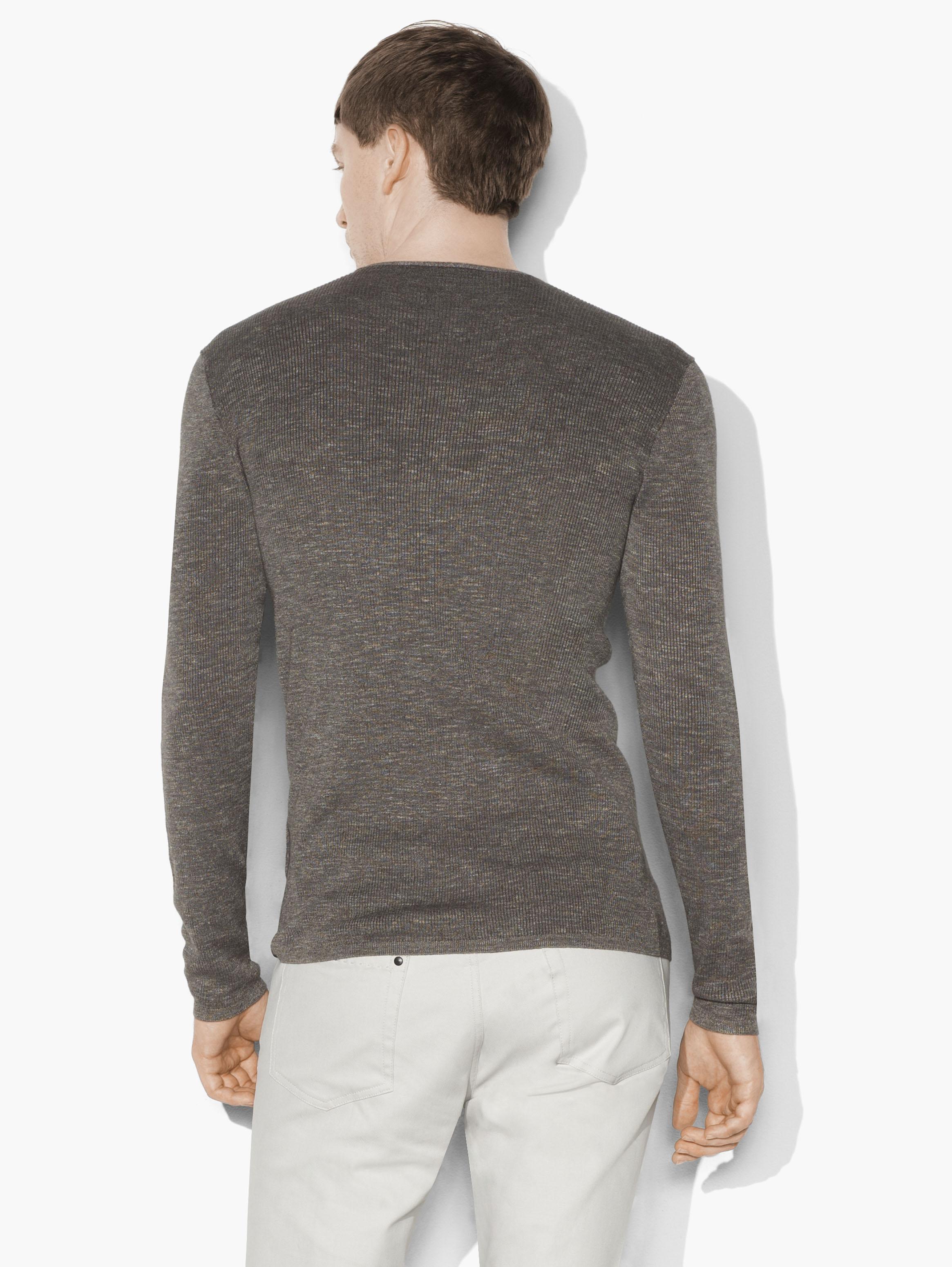 Staggered Rib Henley Sweater image number 2