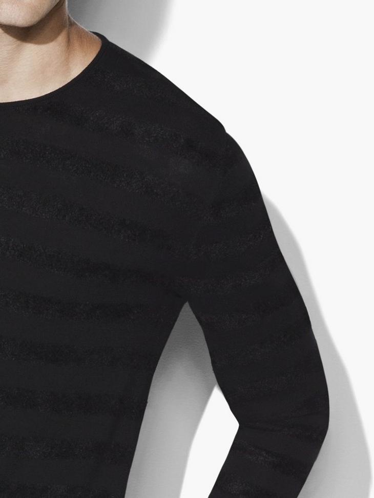 Chenille Tonal Striped Crewneck image number 3