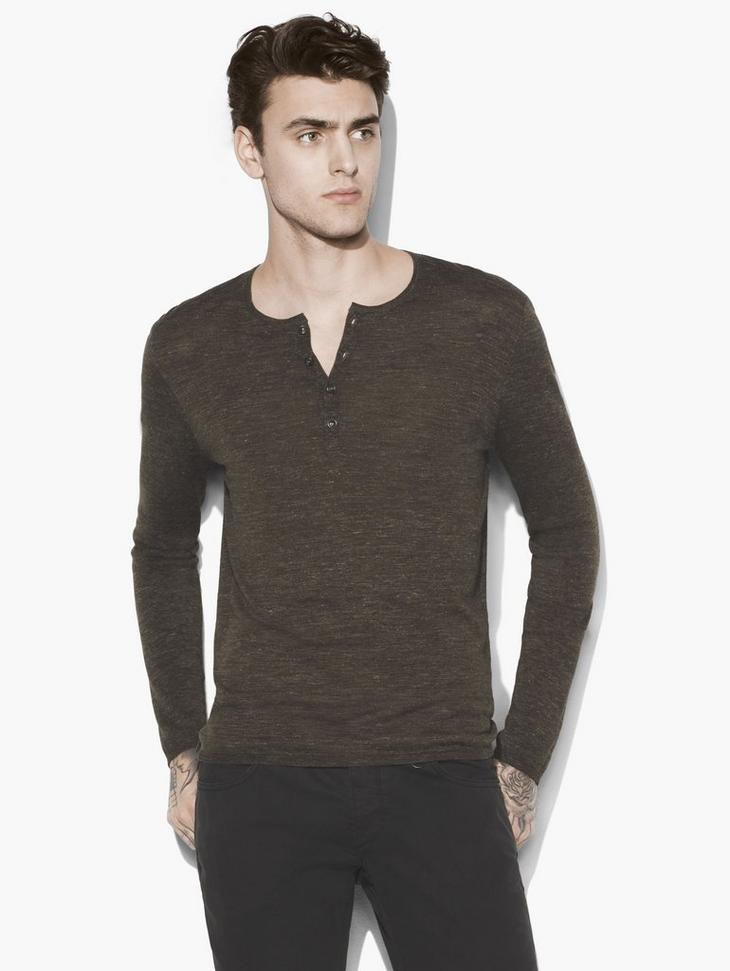 TEXTURE STITCH HENLEY image number 1