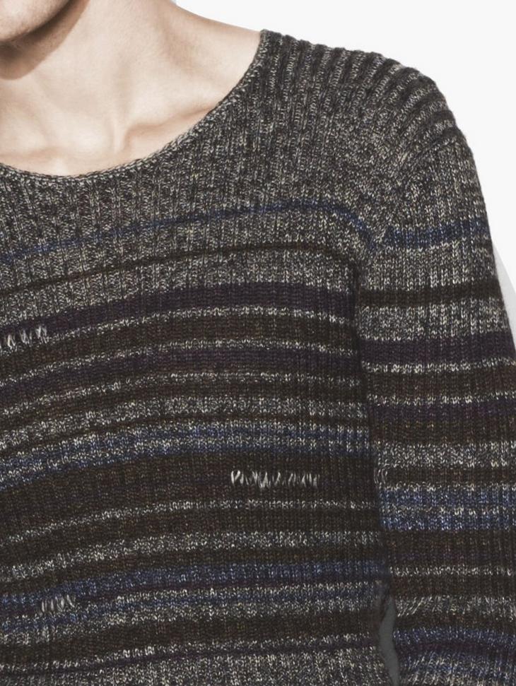 Interrupted Stripe Crewneck Sweater image number 3