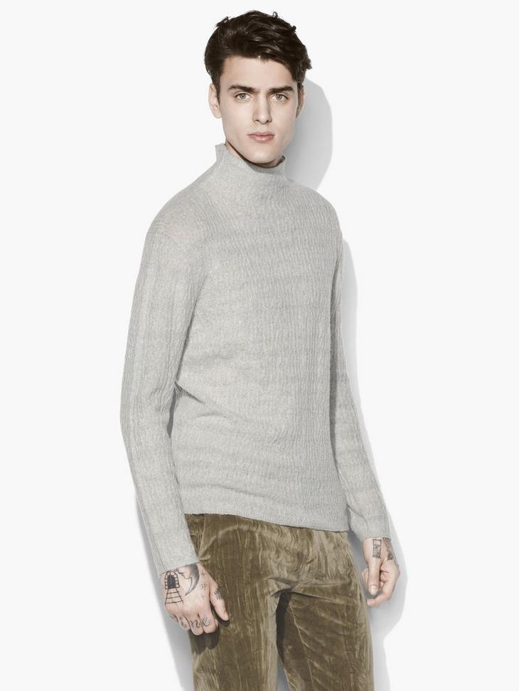 MOCK NECK CABLE SWEATER image number 1