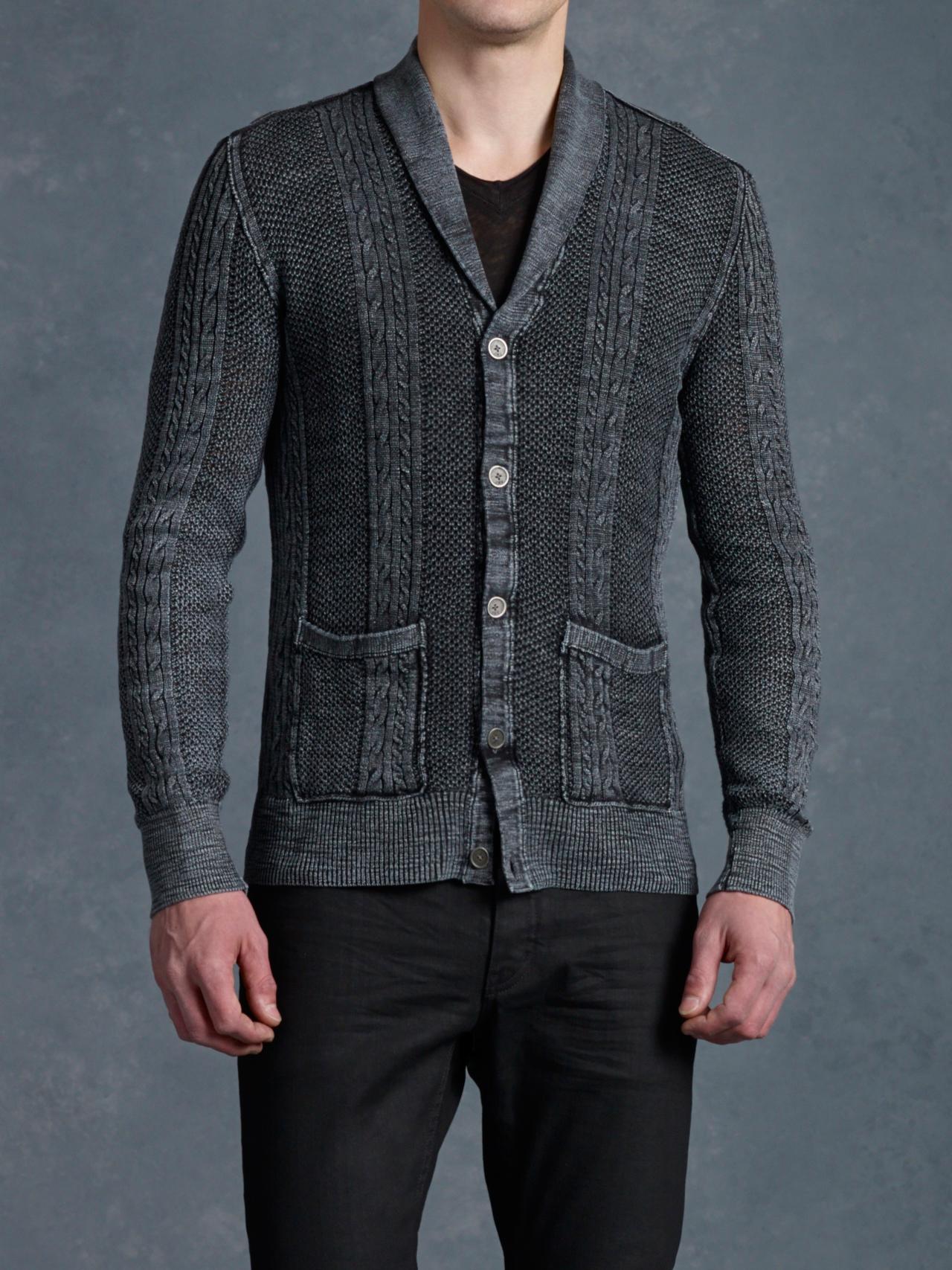 Shawl Collar Cable Knit Cardigan image number 1