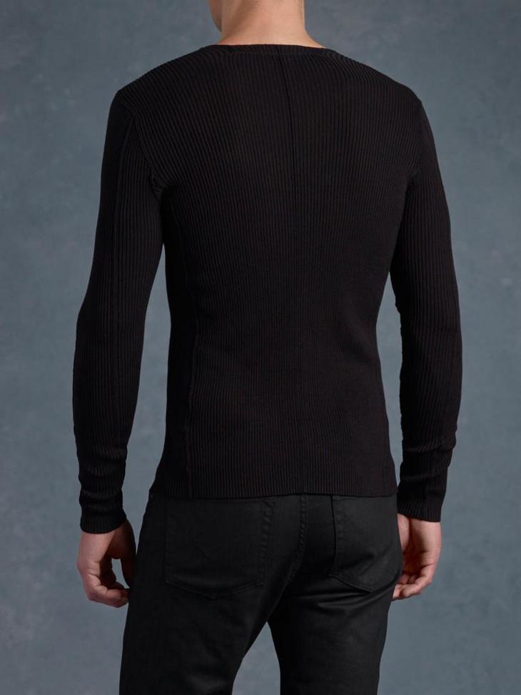 Ribbed V-Neck Sweater image number 2