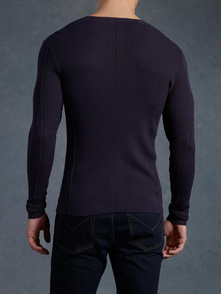 Ribbed V-Neck Sweater image number 2