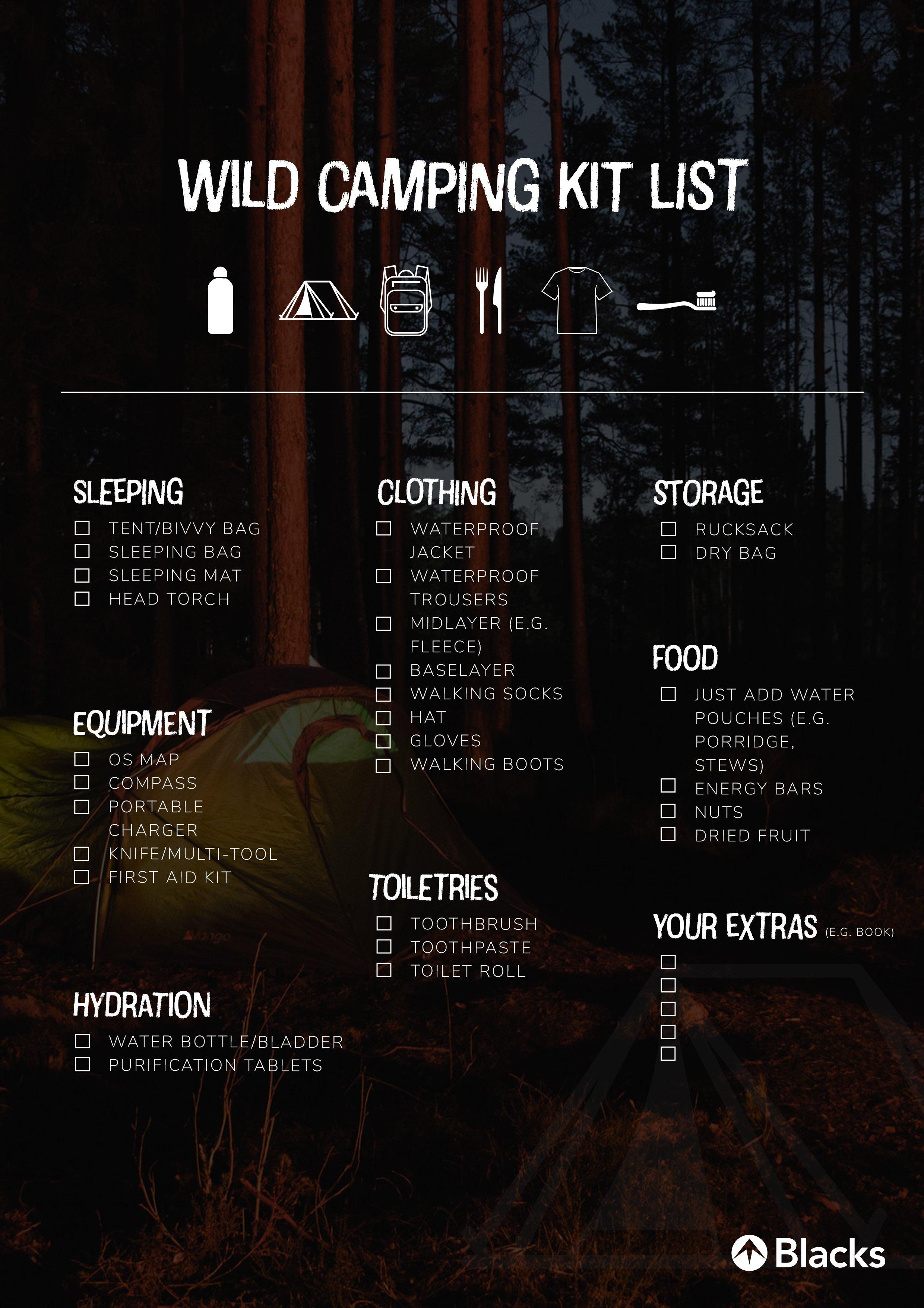 Camping Checklist - Go Wild Go West