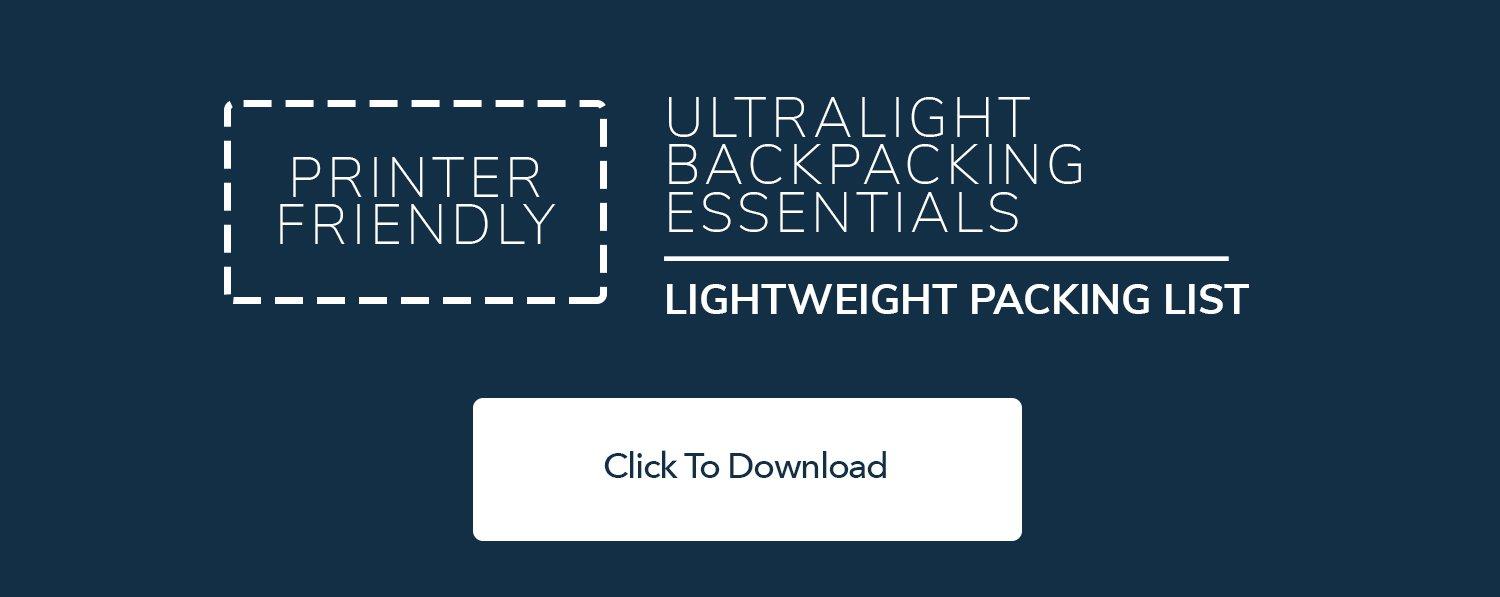 Ultralight backpacking kit list. A list of equipment needed for lightweight camping in the UK
