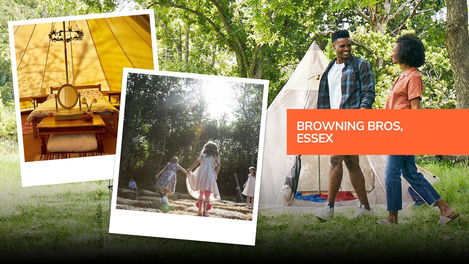 Children Playing at Browning Bros glamping in Essex