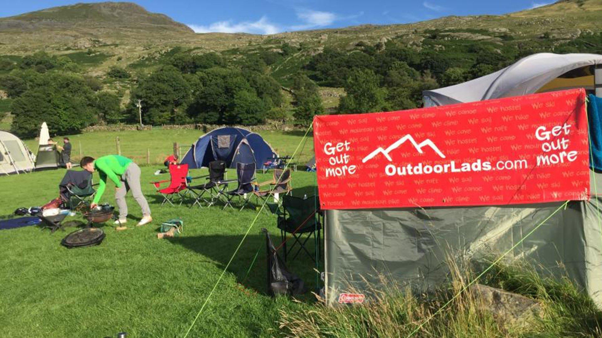 Outdoor Lads charity during a weekend of camping in the UK