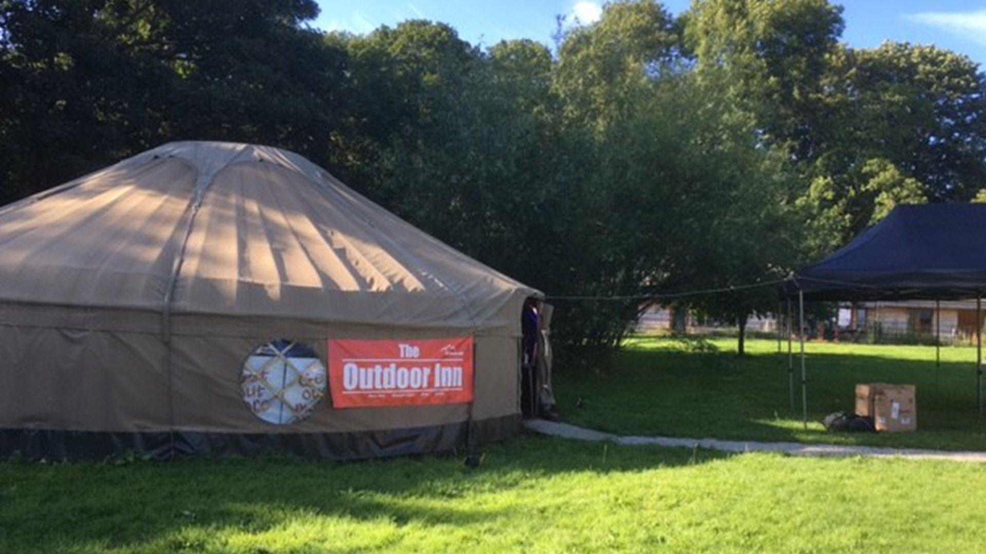 The OutdoorInn pop-up pub at OutdoorLads 15th Birthday camp