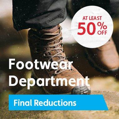 At Least 50% Off Footwear Department