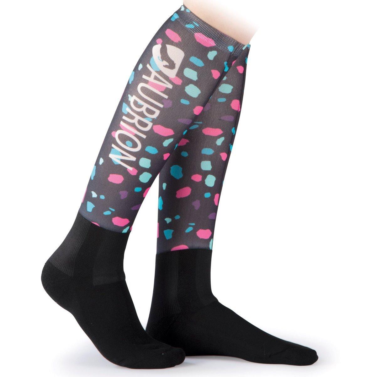 Aubrion Hyde Park Socks Pink Spot