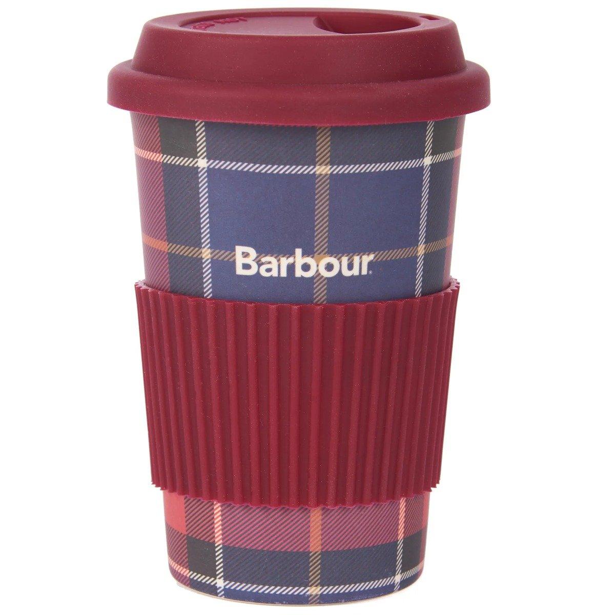 Travel Mug Red Navy Tartan