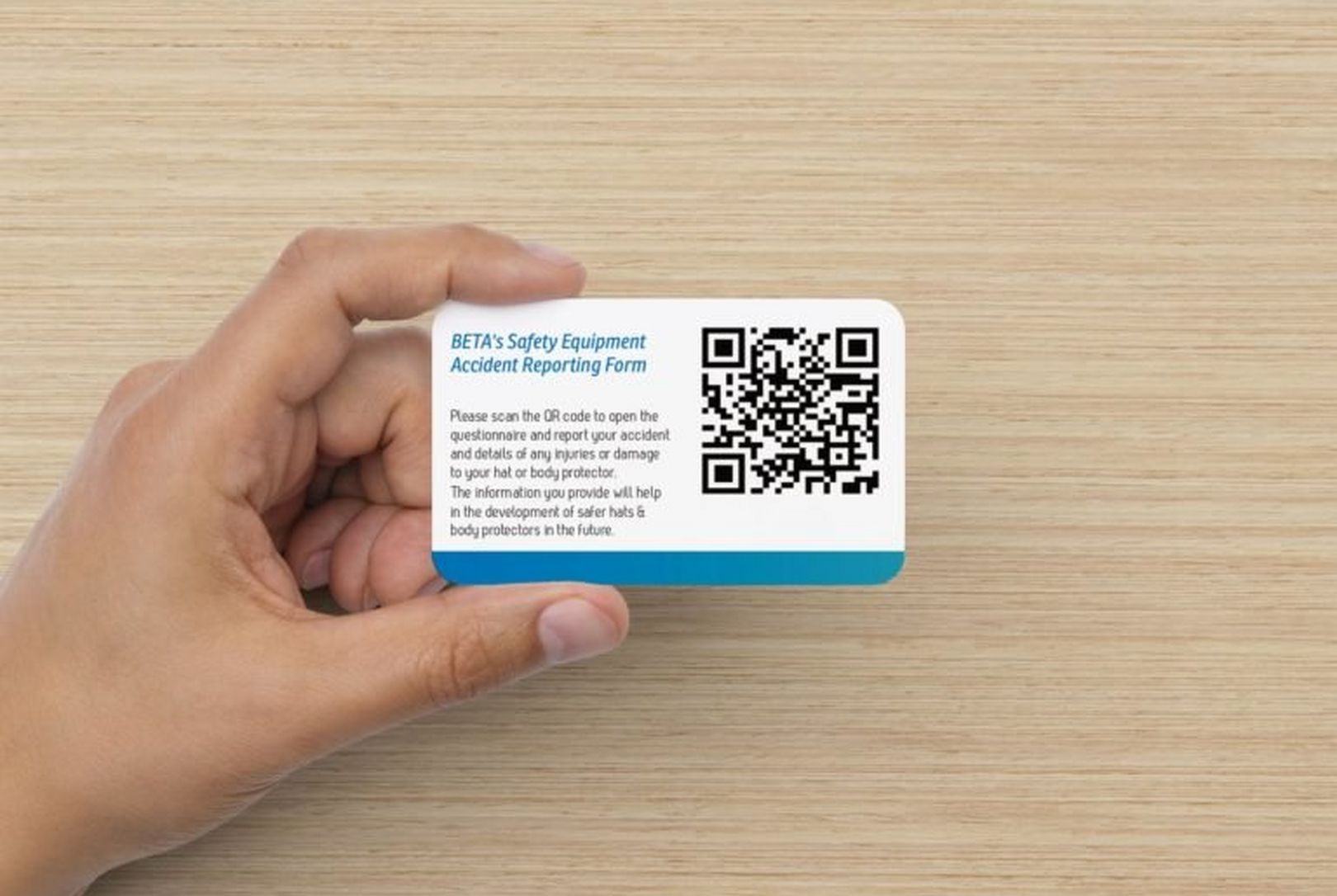 Riding Accident & Equipment Reporting – BETA - QR Code Card