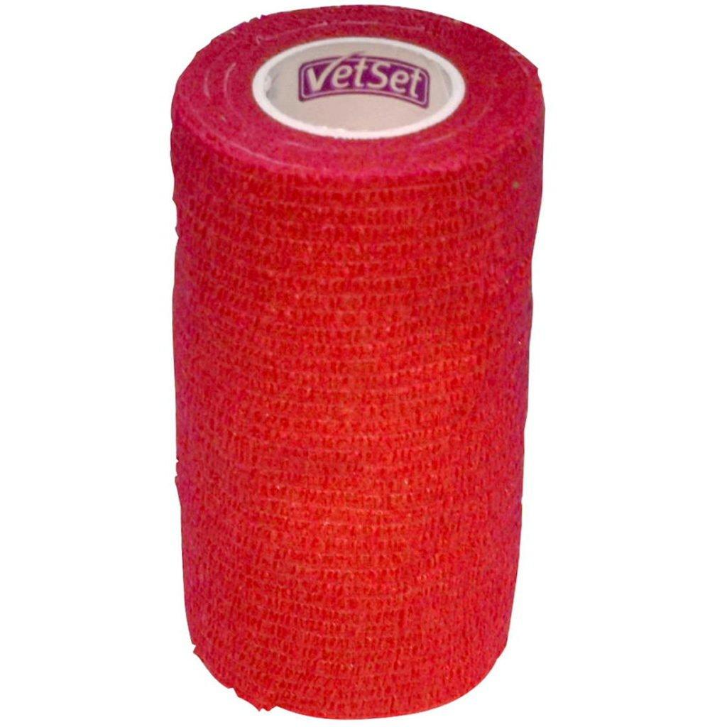 VetSet Wraptec Cohesive Bandage Red