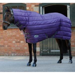 WeatherBeeta ComFiTec 210D Channel Quilt 350g Heavyweight Combo Stable Rug Purple/Black