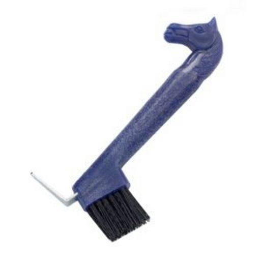 Lincoln Horse Head Hoof Pick with Brush Blue