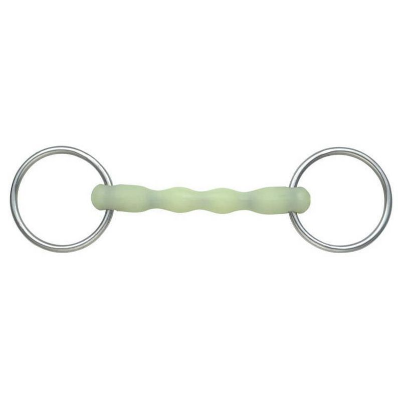 Peanut Snaffle Bit Steel 4.5" Mouth Shires Equikind Loose Ring Bit 