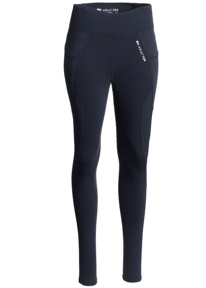 Ariat Ladies Prevail Insulated Full Seat Tights Navy Reflective